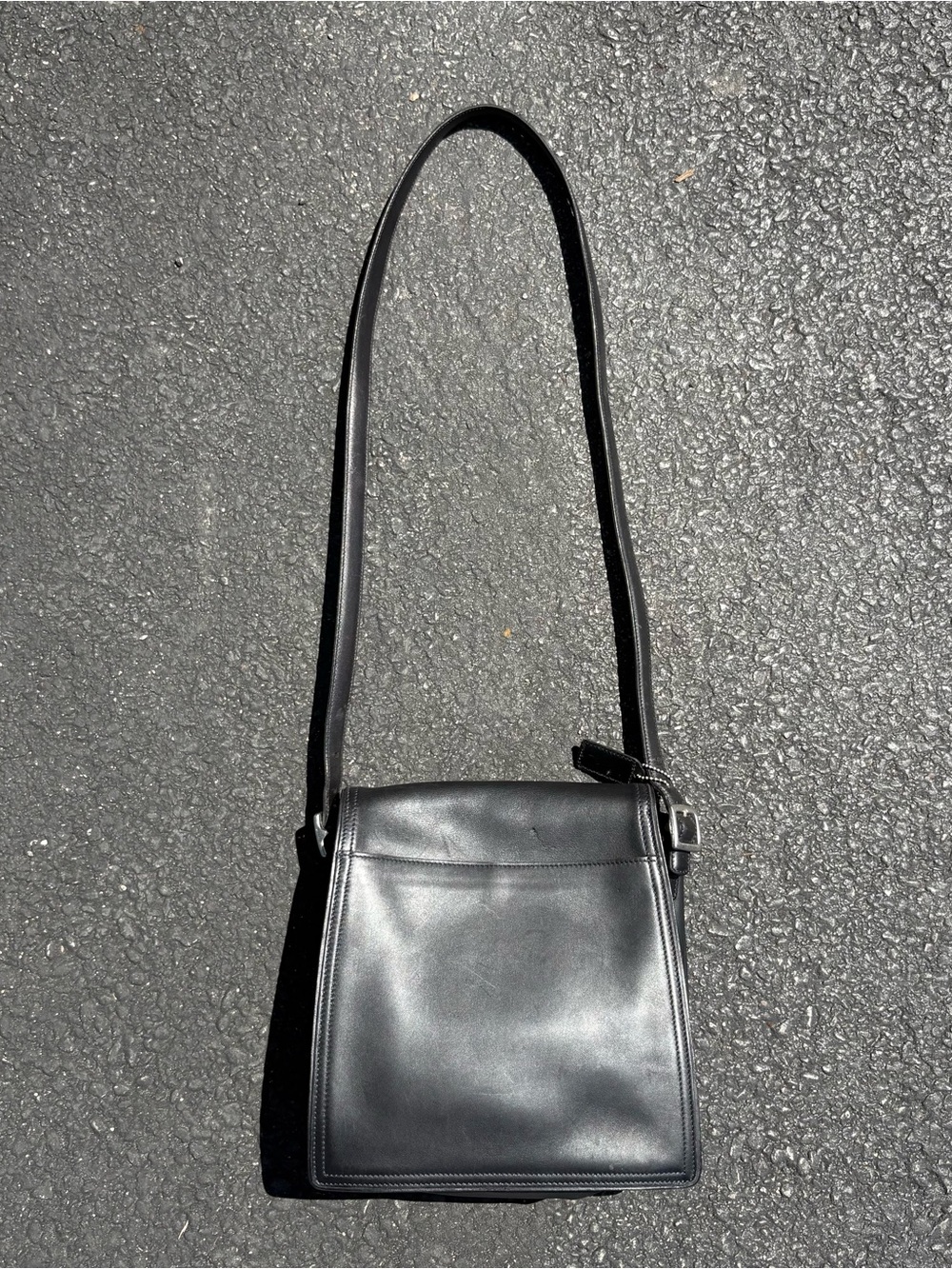 Vintage Coach Monterey Flap Messenger Bag Black Leather Crossbody 6147 90s USA